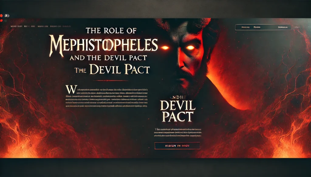 The Role of Mephistopheles and the Devil Pact in Dr Faustus